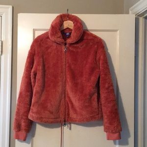 Fuzzy zip-up jacket